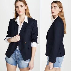 RAG & BONE Fletcher Twill Blazer Navy Wool Blend NWT Navy Size 16